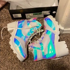 HOLOGRAPHIC RAVE BOOTS